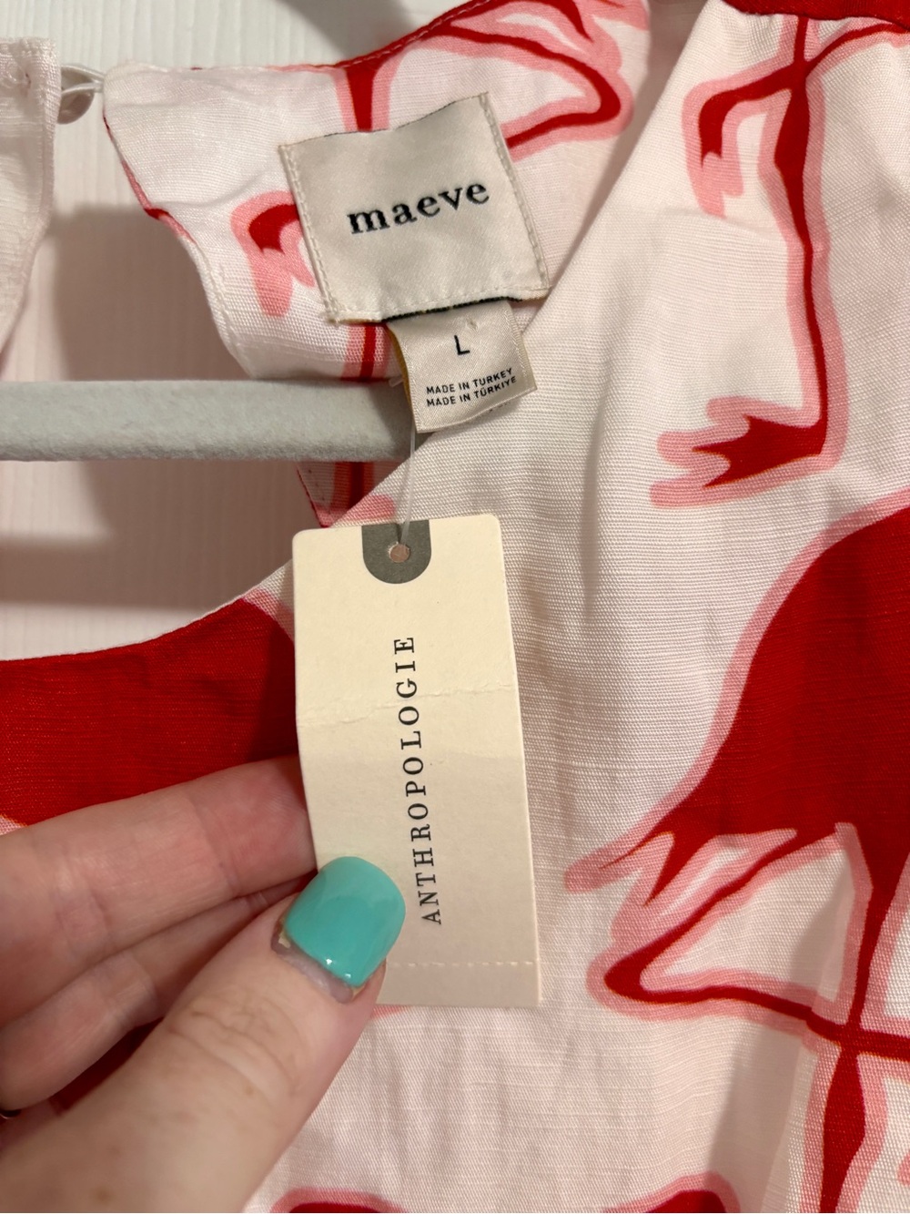 Maeve Sleeveless Linen Blend Printed Shift Mini Dress- NWT Size L - Picture 6 of 6